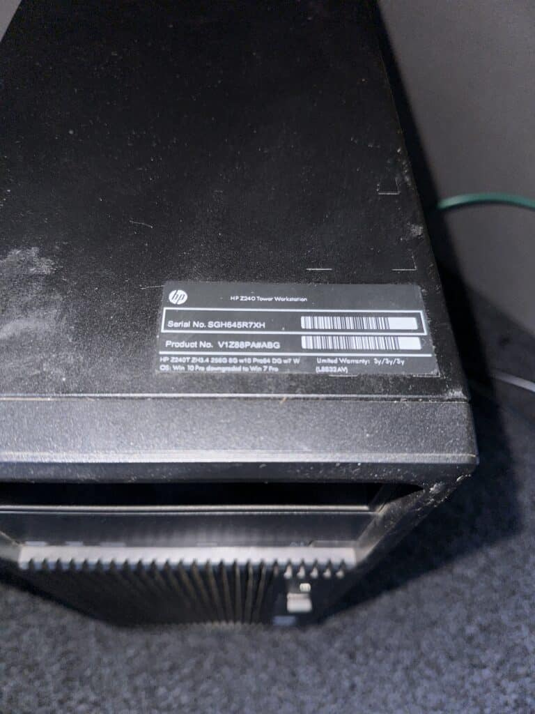 HP Z240 showing signs of SSD wear - computer repairs in Bangholme