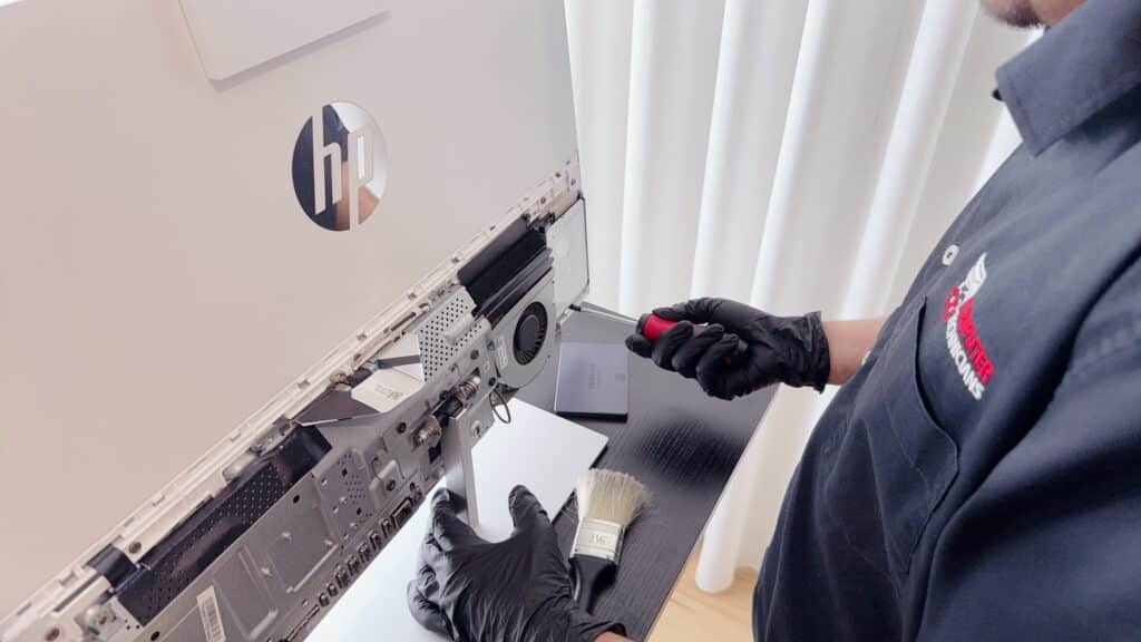 computer repairs done on an HP all-in-one PC