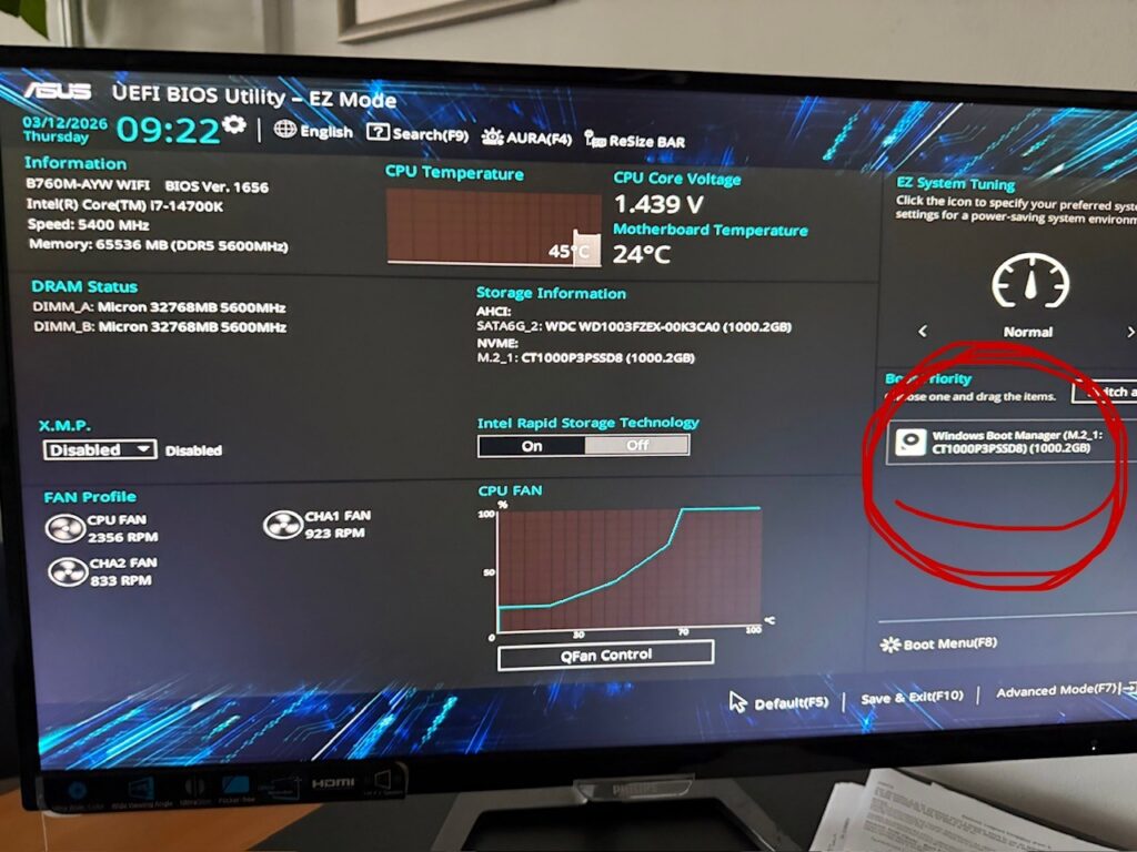 Fixed boot issues for a client's ASUS PC