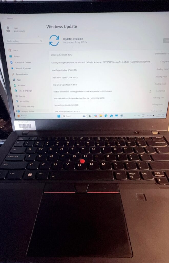 Windows 11 Upgrade on Lenovo laptop